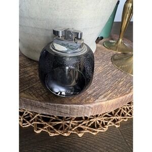 VTG Art Deco Nouveau MCM Japan Lighter Smoke Gray Glass Cube Solid Not Tested